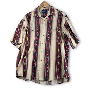 Wrangler Vtg Mens Western Cowboy Pearl Snap Short Sleeve Shirt